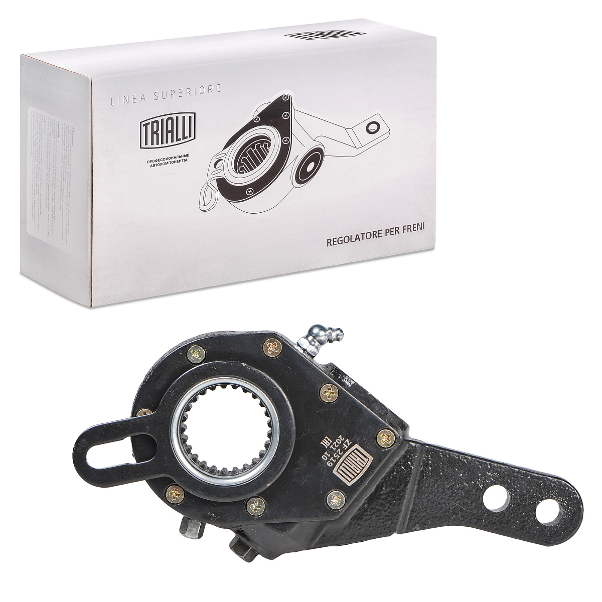 Рычаг тормоза регулировочный автоматический (трещотка) для автомобилей МАЗ 5440 / 544069 / 643068 передний левый / правый (эвольвентный, узкий шлиц)