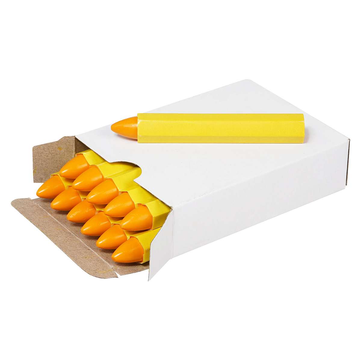 Мел маркировочный для шин, комплект 12 шт, оранжевый