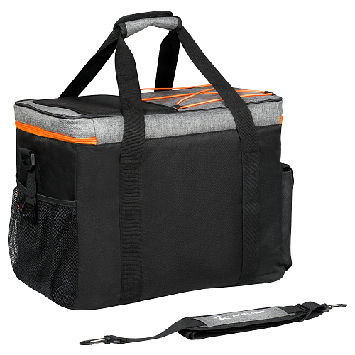 Сумка-холодильник (термосумка) PRO, 36л, 44*33*25см, водонепр., чер./сер.