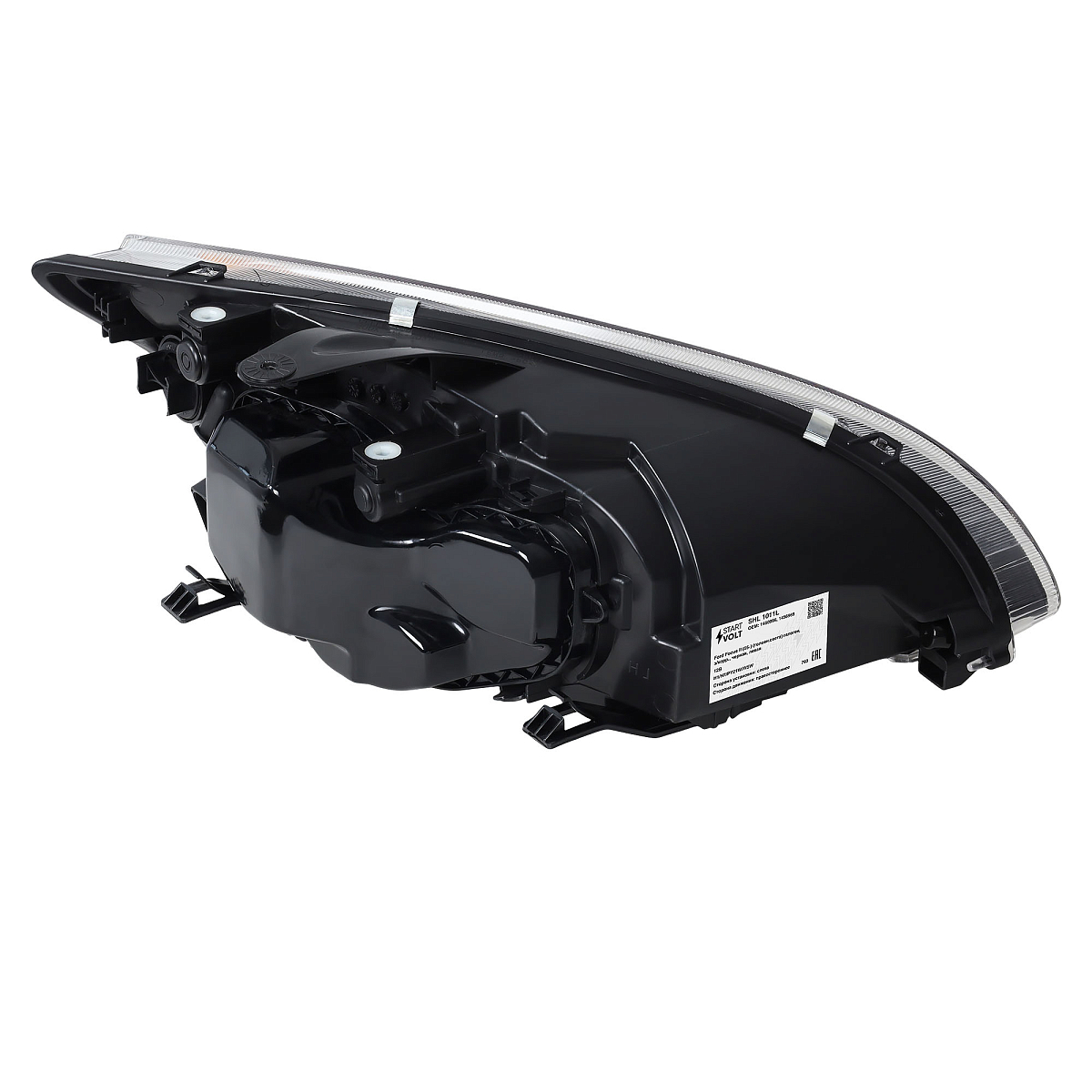 Фара для автомобилей Ford Focus II (05-) (головного света) галоген, электрический корректор, цвет рамы: черный, левая