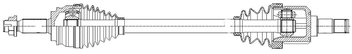 Привод передний левый для автомобилей Mitsubishi Lancer X (07-) 1.6i MT