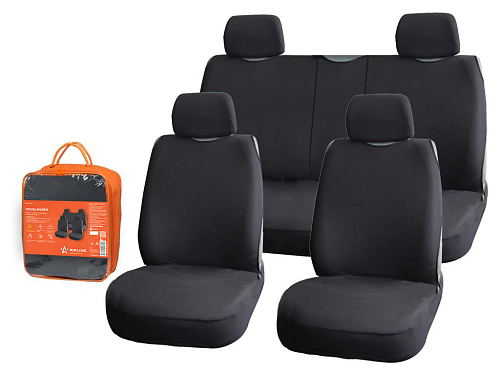 Чехлы-майки "Блааст" комплект передние/задние, цвет черный, материал велюр