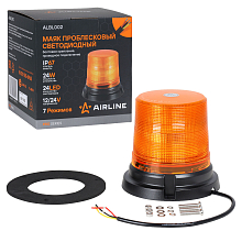 Маяк проблесковый светодиодный PRO, 24Вт, 24LED, 12/24В, 7 режимов, болтовое крепление, проводное подключение, D-130мм, H-122мм