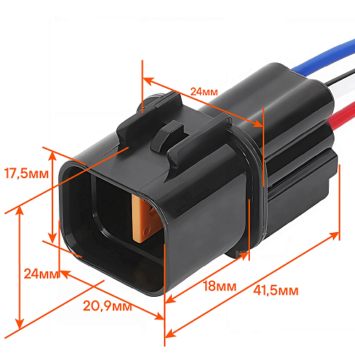 Разъём 4 pin с проводами для датчика кислорода Hyundai, Kia