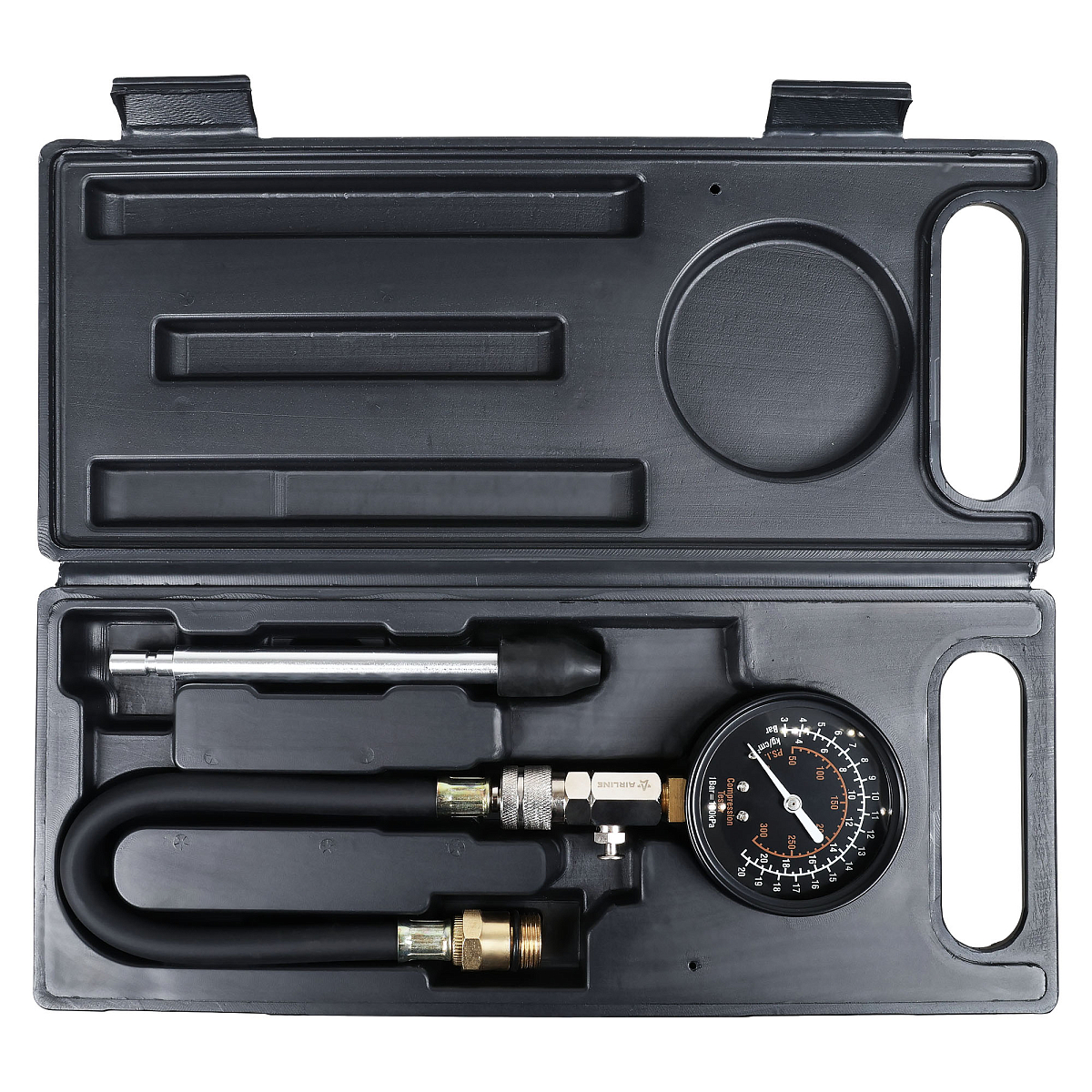 Компрессометр для бензиновых двигателей PRO, набор 3пр., кейс