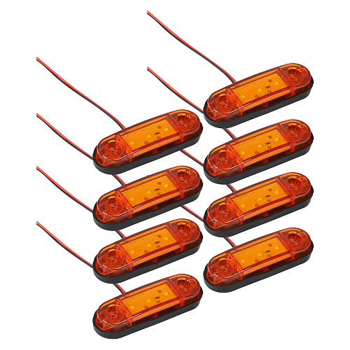 Огонь габаритный светодиодный, 12/24В, оранжевый, комплект 8 шт. МП-серия