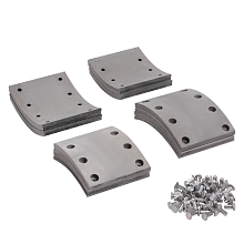 Накладка тормозной колодки для автомобилей КАМАЗ 5511, 53215, 65115, ремонтный комплект 8 шт. R1 с заклепками (4 дл./4 кор.)