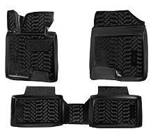 Ковры для Kia Cee'd (2012-), 4 шт., выс. борт, 3D с подпятником, ТЭП, черн.