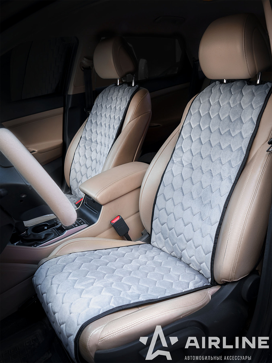 Накидки "Алькантара", передние (2 шт.), серые