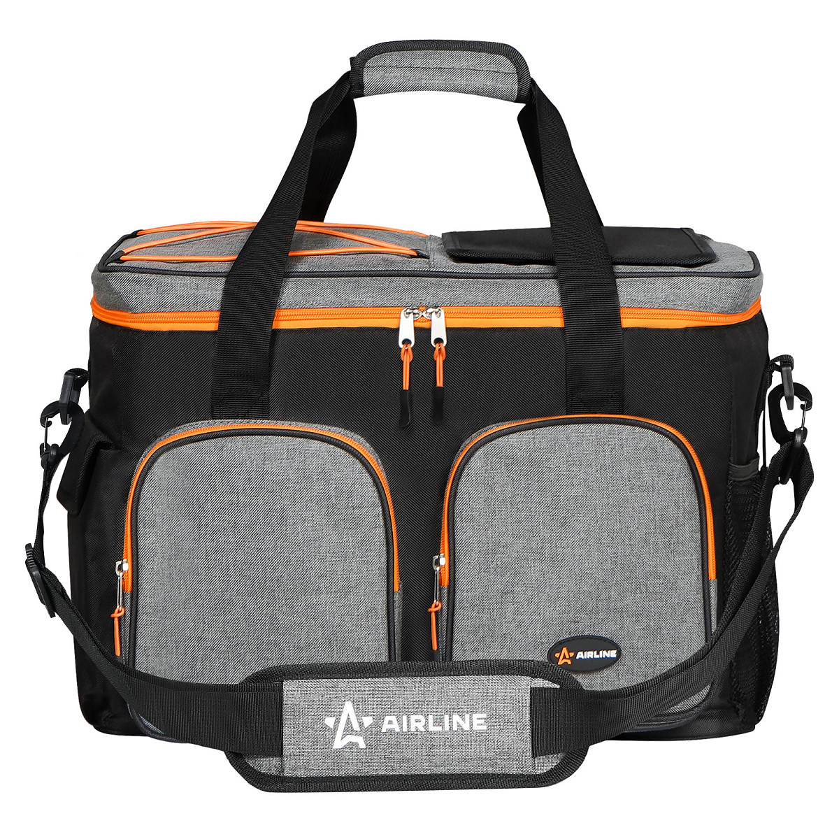 Сумка-холодильник (термосумка) PRO, 36л, 44*33*25см, водонепр., чер./сер.