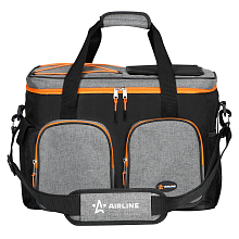 Сумка-холодильник (термосумка) PRO, 36л, 44*33*25см, водонепр., чер./сер.