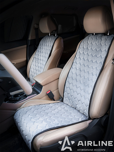 Накидки "Алькантара", передние (2 шт.), серые