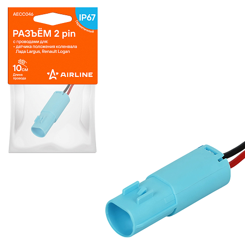 Разъём 2 pin с проводами для датчика положения коленвала Лада, Renault, Nissan