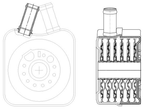 Радиатор масляный для автомобилей Golf (97-)/Octavia (04-) 1.4i/1.6i/1.8i/2.0i