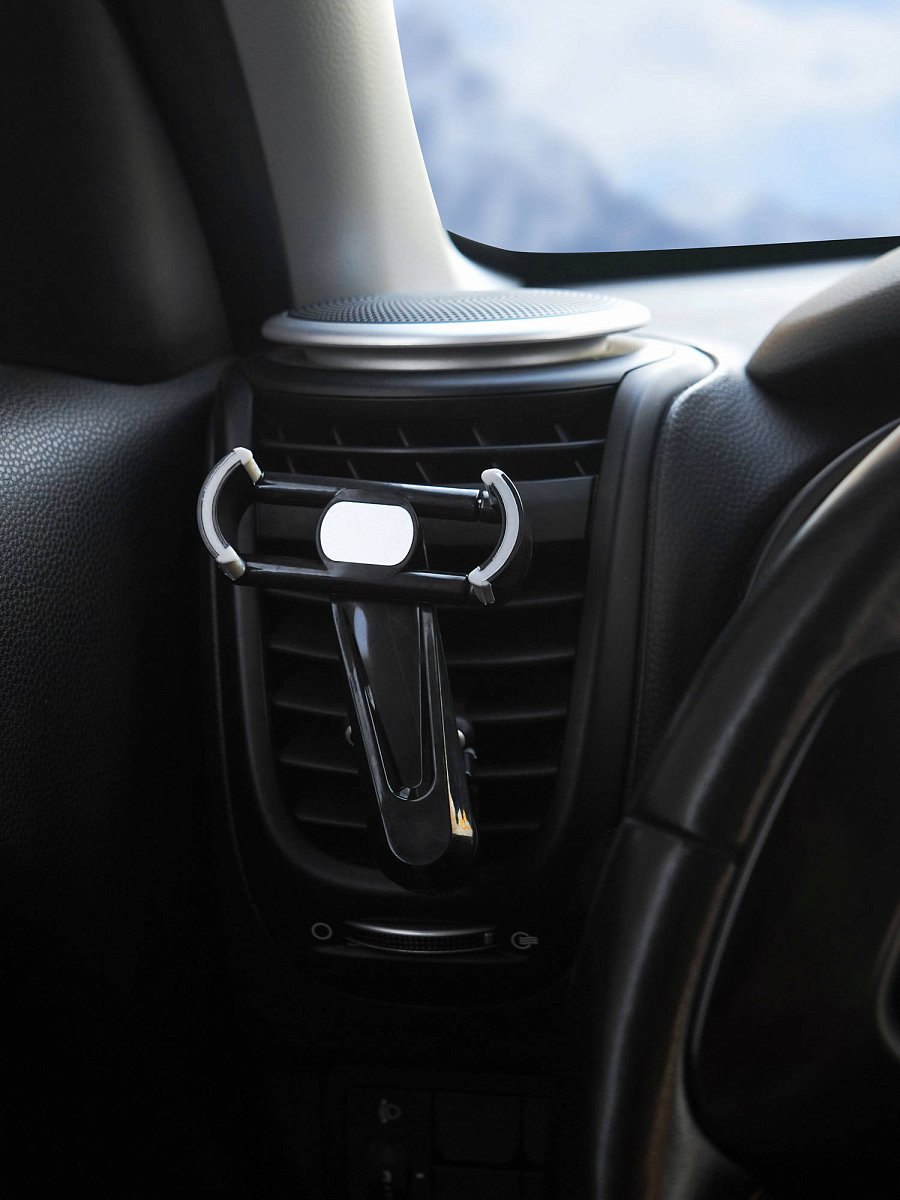 Держатель для телефона автомобильный в дефлектор раздвижной на штанге