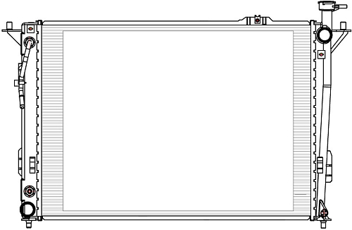 Радиатор охлаждения для а/м Hyundai Santa Fe (CM) (06-) (рестайлинг 09-) 2.4i (тип Halla)
