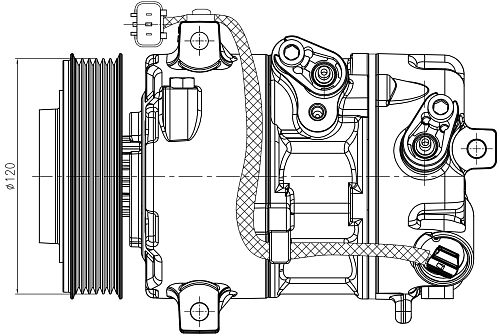 Компрессор кондиционера для автомобилей KIA Sorento II (09-) 2.2D (выпуск c 2012г.)