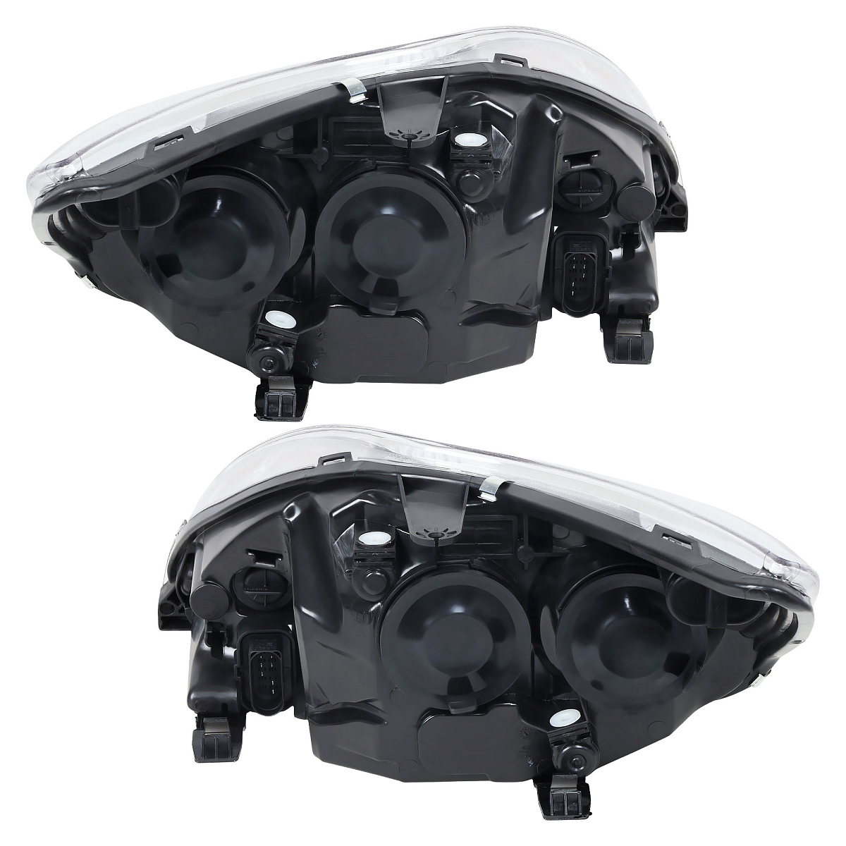 Фары для автомобилей Ford Focus II (05-) (головного света) рестайлинг, галоген, электрический корректор., цвет рамы: хром, комплект: левая и правая (2 штуки)