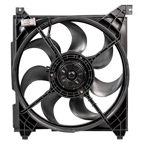 Электровентилятор охлаждения для автомобилей Hyundai Santa Fe (00-) (с кожухом)