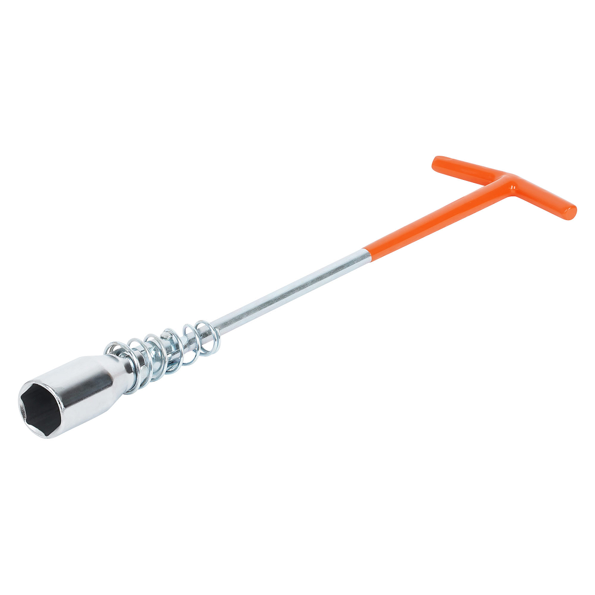 Ключ свечной Т-образный карданный 21мм, 350мм с пружиной, резиновый фиксатор