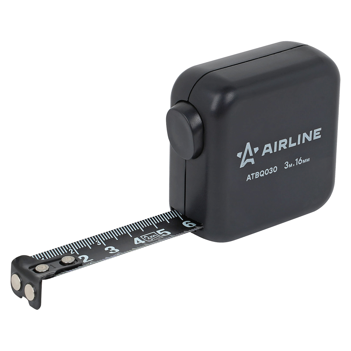 Рулетка в ударопрочном корпусе 3мх16мм, автостоп, магнитный зацеп, двуст. шкала