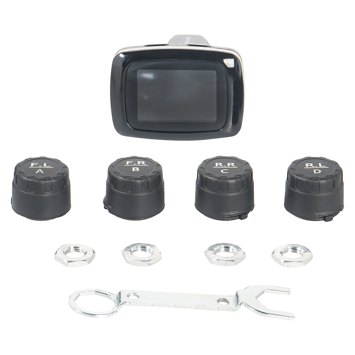 Система контроля давления в шинах TPMS, 4 внешних датчика, дисплей в прикуриватель