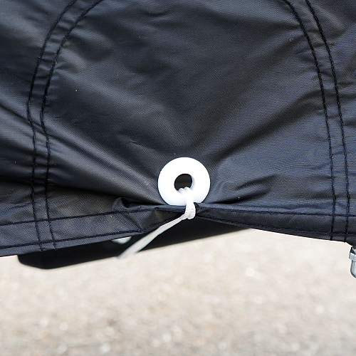 Чехол-тент на мотоцикл защитный S (195х100х120см), люверс под замок, черный