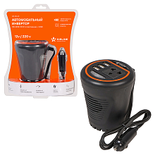 Инвертор автомобильный 12В-220В, 120 Вт в подстаканник + 3USB