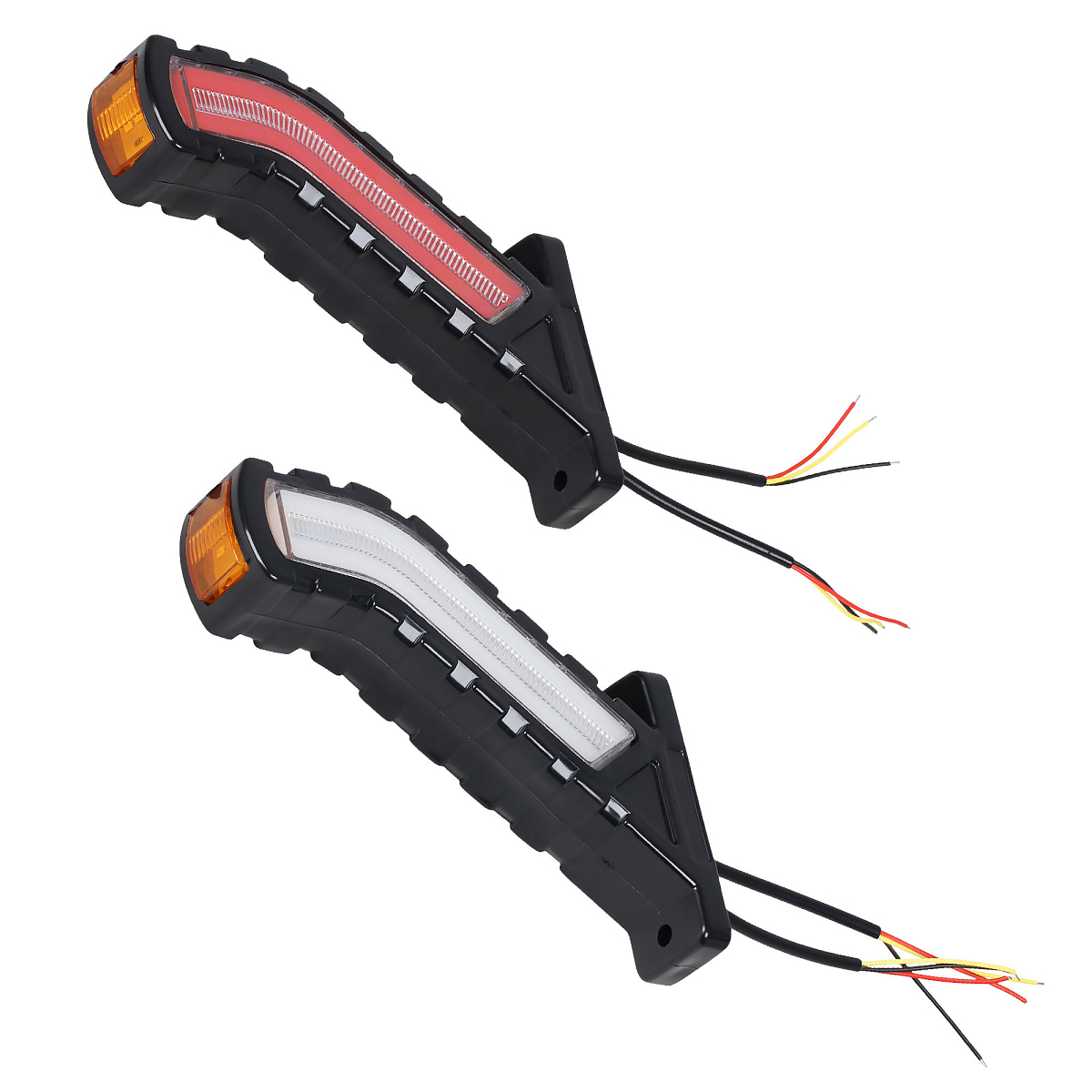 Фонарь габаритный светодиодный (огонь контурный) PRO , 12/24В, прямоугольный, красный + белый + оранжевый, повторитель указателя поворота, комплект 2 шт.
