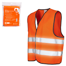 Жилет со световозвращающими полосами, взрослый, р. XL (65*65 см), оранжевый