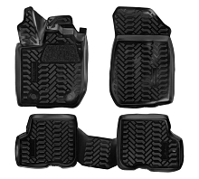 Ковры для Renault Logan II (14-), 4 шт., (крепеж), выс. борт, 3D с подпятником, ТЭП, черн.