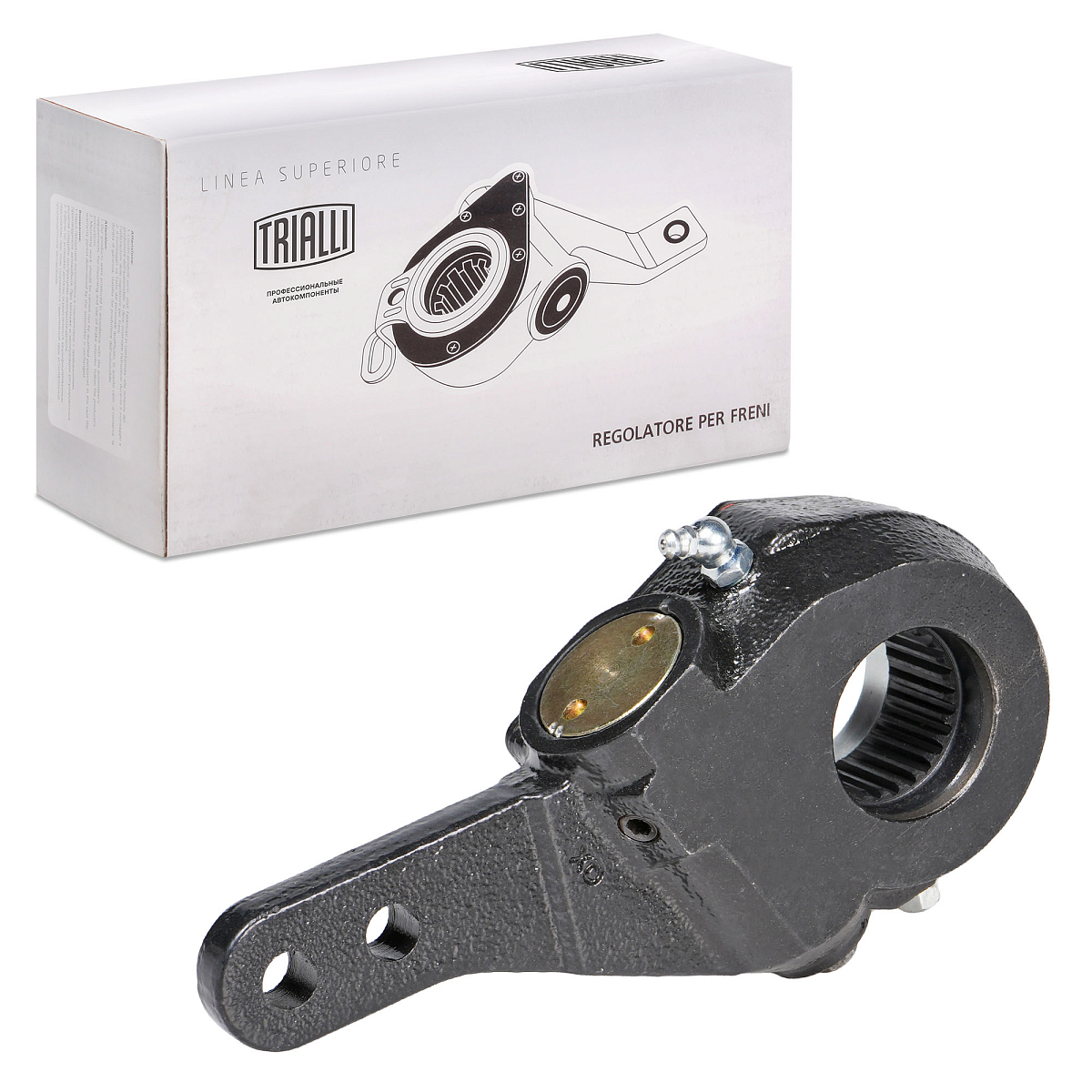 Рычаг тормоза регулировочный автоматический (трещотка) для автомобилей МАЗ 5440 / 544069 / 643068 передний левый / правый (эвольвентный, узкий шлиц)