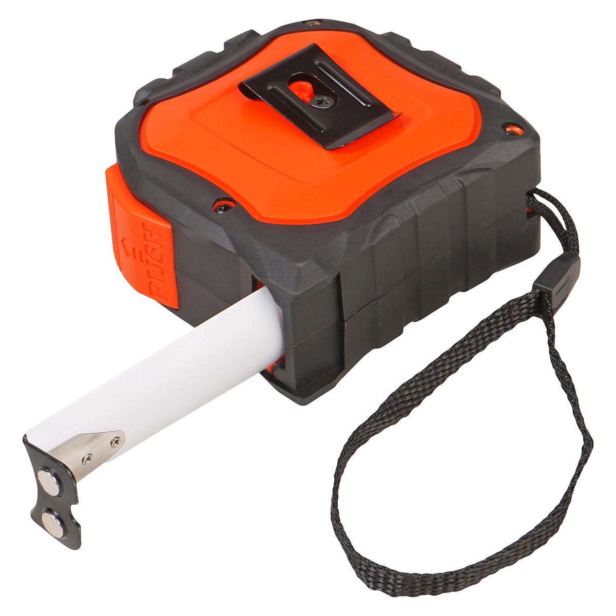 Рулетка в прорезиненном корпусе 10мх25мм, автостоп, магнитный зацеп