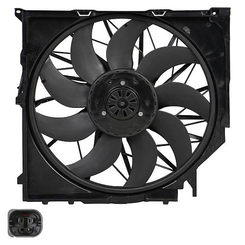 Электровентилятор охлаждения для автомобилей BMW X3 (E83) (04-) (с кожухом)