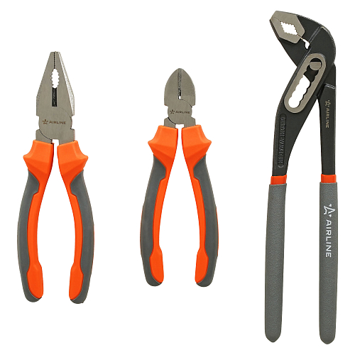 Набор ШГИ 3пр. (бокорезы 160мм, клещи трубные 250мм, пассатижи 180мм) пласт.кейс