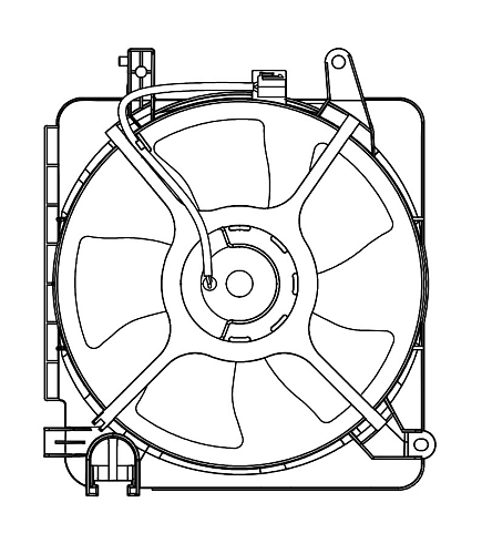 Электровентилятор охлаждения для автомобилей Chevrolet Spark M200 (05-) (с кожухом)