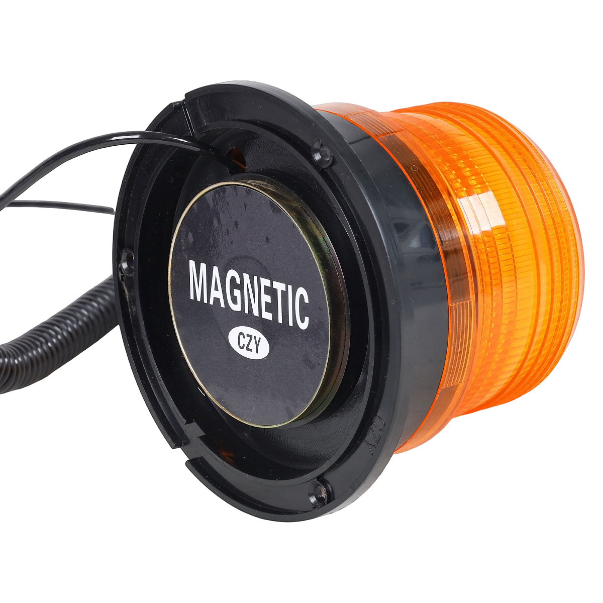 Маяк проблесковый светодиодный, 12Вт, 24LED, 12/24В, 1 режим, магнитное/болтовое крепление, штекер прикуривателя, D-130мм, H-95мм