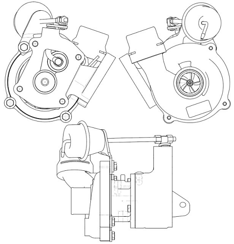 Турбокомпрессор для автомобилей Renault Duster (10-)/Megane (02-) 1.5d (K9K) (тип KP35)