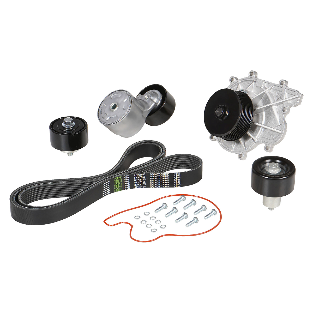 Насос водяной для автомобилей ГАЗель Next ISF2.8E5 (комплект с ремнем 8PK2155+натяжCM5066+2рол)