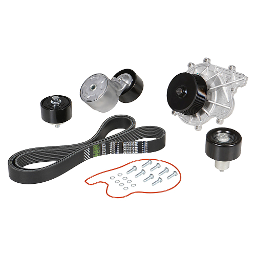 Насос водяной для автомобилей ГАЗель Next ISF2.8E5 (комплект с ремнем 8PK2155+натяжCM5066+2рол)