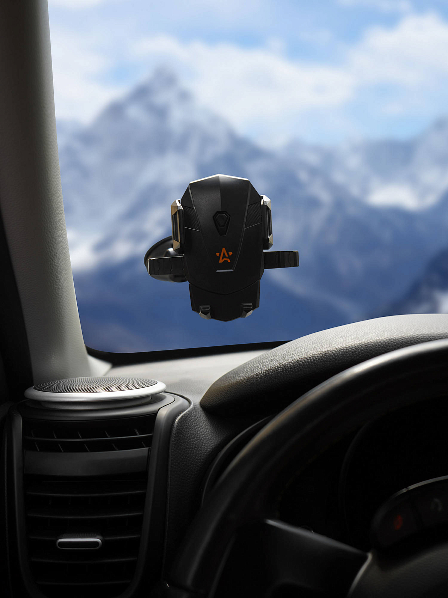 Держатель для телефона автомобильный на торпедо/лоб. стекло присоска-липучка