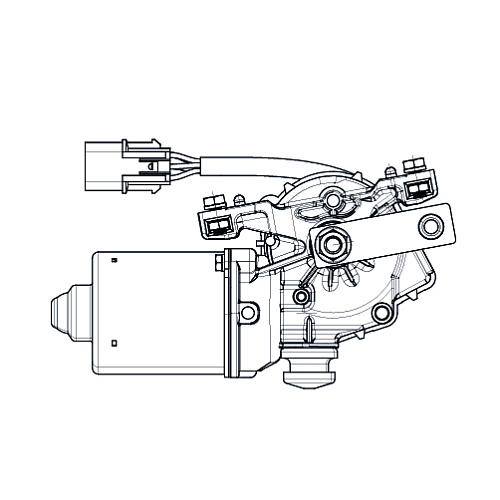 Моторедуктор стеклоочистителя для автомобилей Hyundai i20 (08-) (перед.)