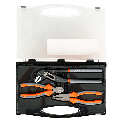 Набор ШГИ 3пр. (бокорезы 160мм, клещи трубные 250мм, пассатижи 180мм) пласт.кейс