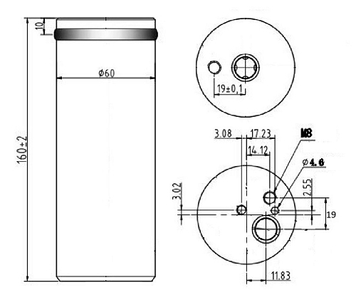 Ресивер-осушитель конденсора для автомобилей Octavia (96-)/VW Golf IV (96-)