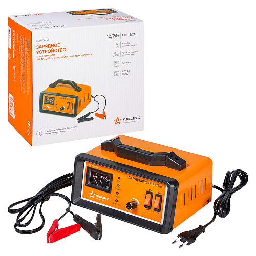 Зарядное устройство 0-15А 12В/24В импульсное, амперметр, ручная регулировка