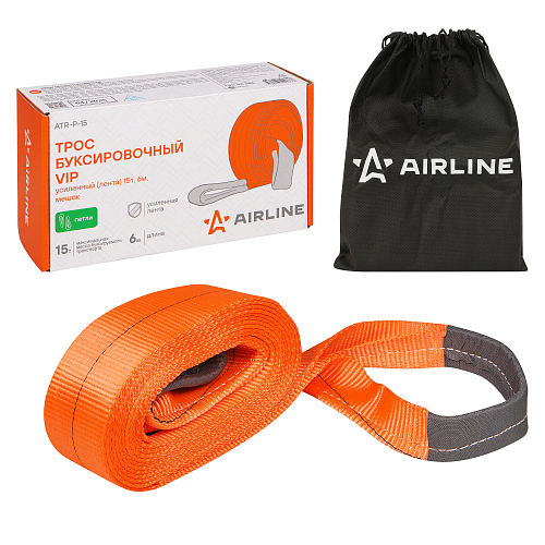 Трос VIP буксировочный усиленный (лента) 15 т, 6 м, без крюков, мешок