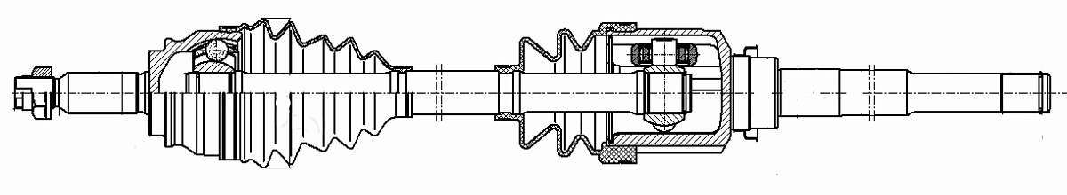 Привод передний правый для автомобилей Mitsubishi Outlander III (12-) 2.4i CVT 4WD