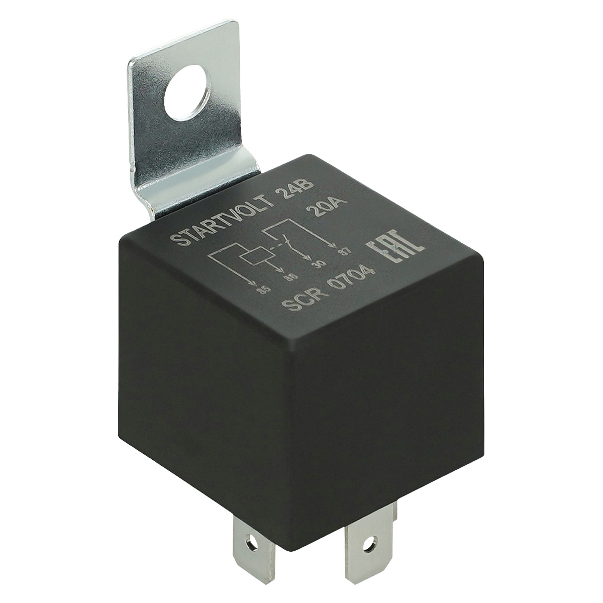 Реле 24V 20A 4 контакта (с кронштейном, без резистора)