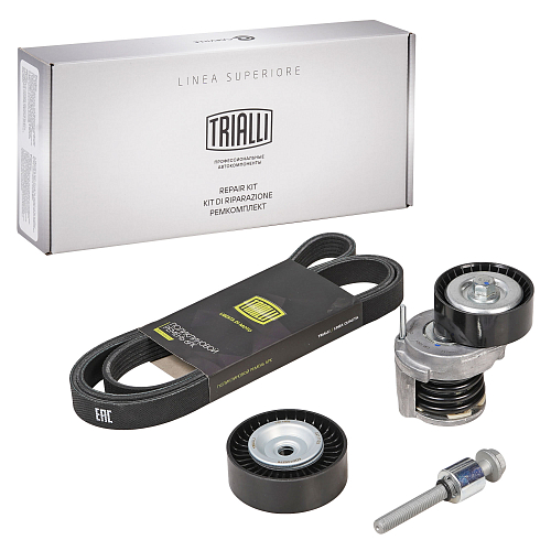 Ремкомплект привода для автомобилей VW Polo Sedan (RUS) (10-) 1.4i/1.6i AC (ремень 6PK1733 + натяжитель + опорный ролик)