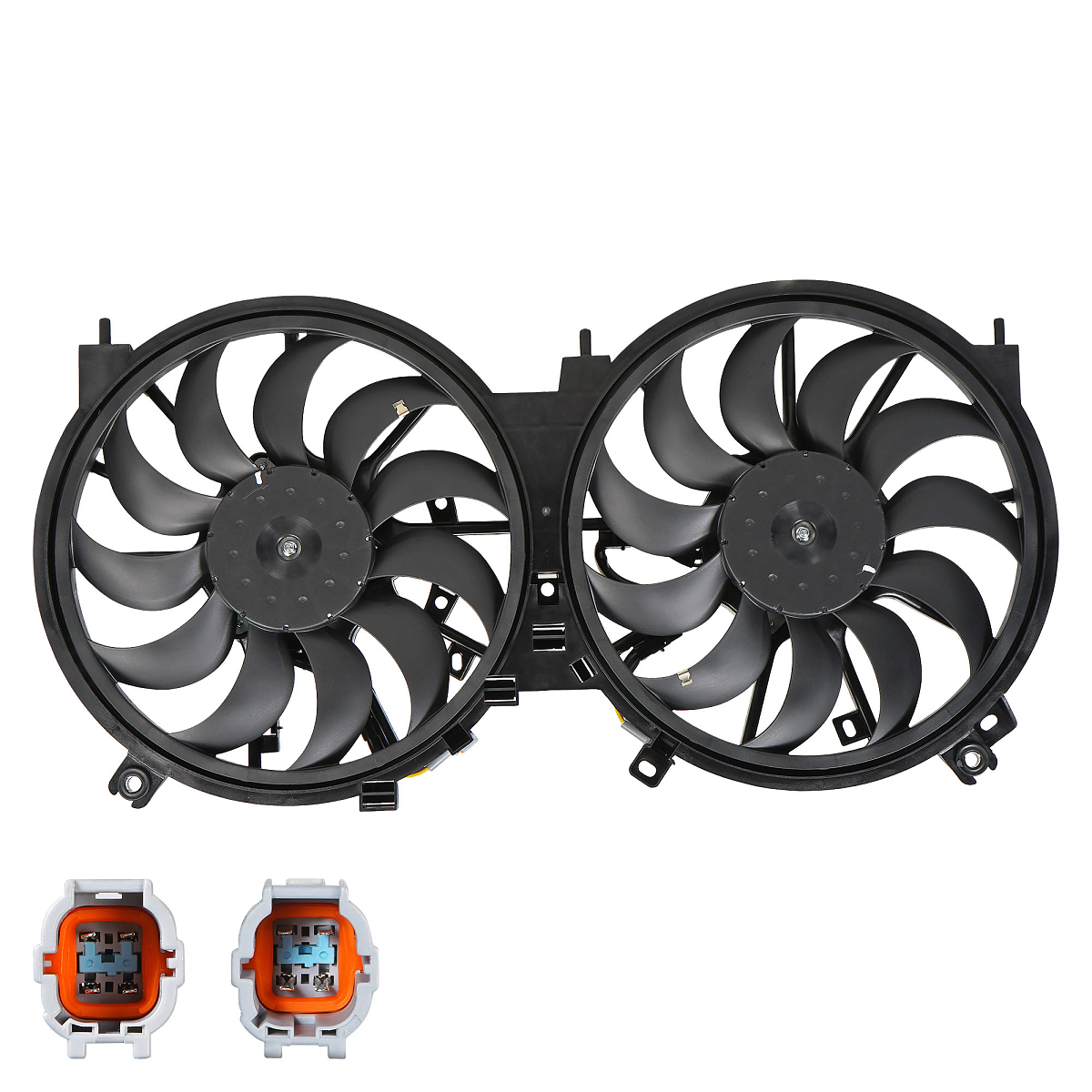 Электровентилятор охлаждения для автомобилей Nissan Teana (08-)/Murano (08-) (2 вент.) (с кожухом)